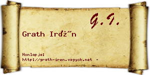 Grath Irén névjegykártya